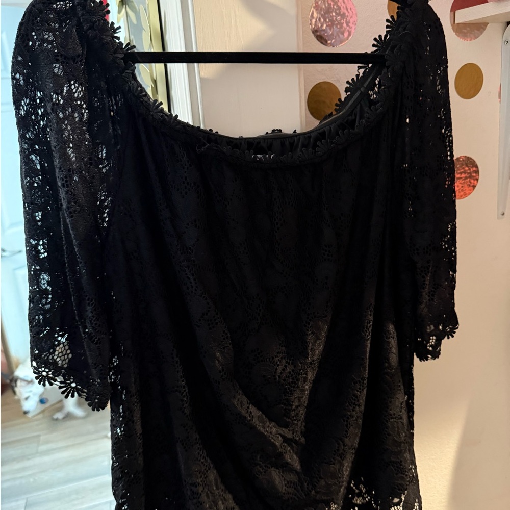 Chic Black Lace Blouse for Women